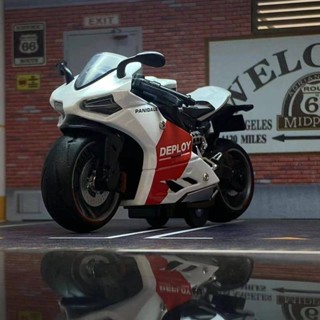 新款杜卡迪1:14模擬合金機車模型男孩玩具禮物回力汽車收藏擺件