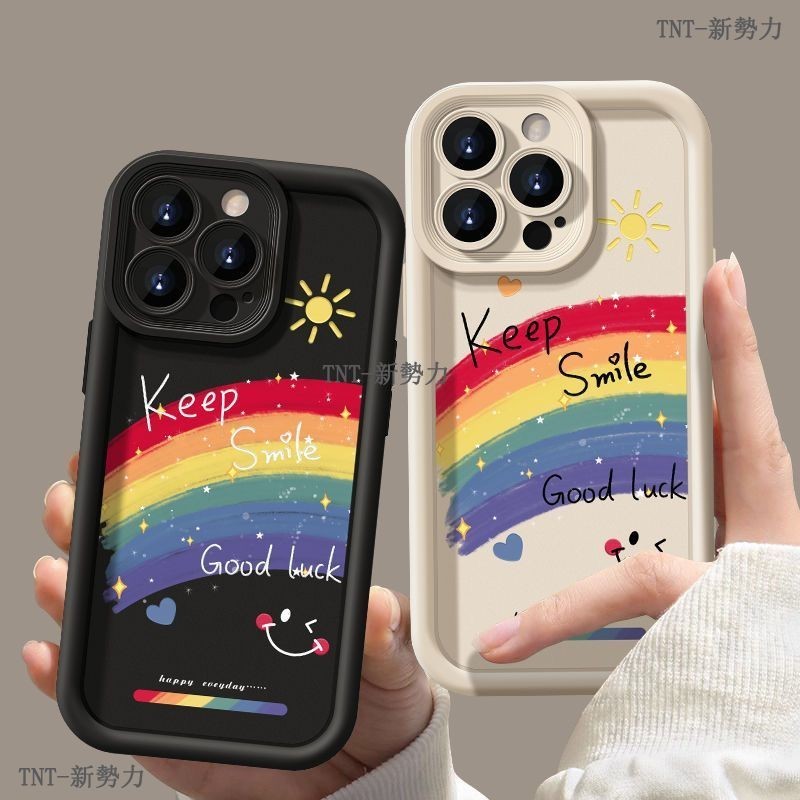 好運笑臉彩虹 OPPO Reno 12 Pro手機殼 RENO12PRO保護殼 可愛卡通 reno12pro防摔手機殼