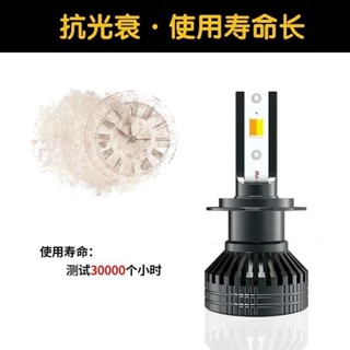 曉芳生活館、、OWN三色汽車led大燈h7超亮鐳射9005雙色H4遠光h1近光h11一體燈泡
