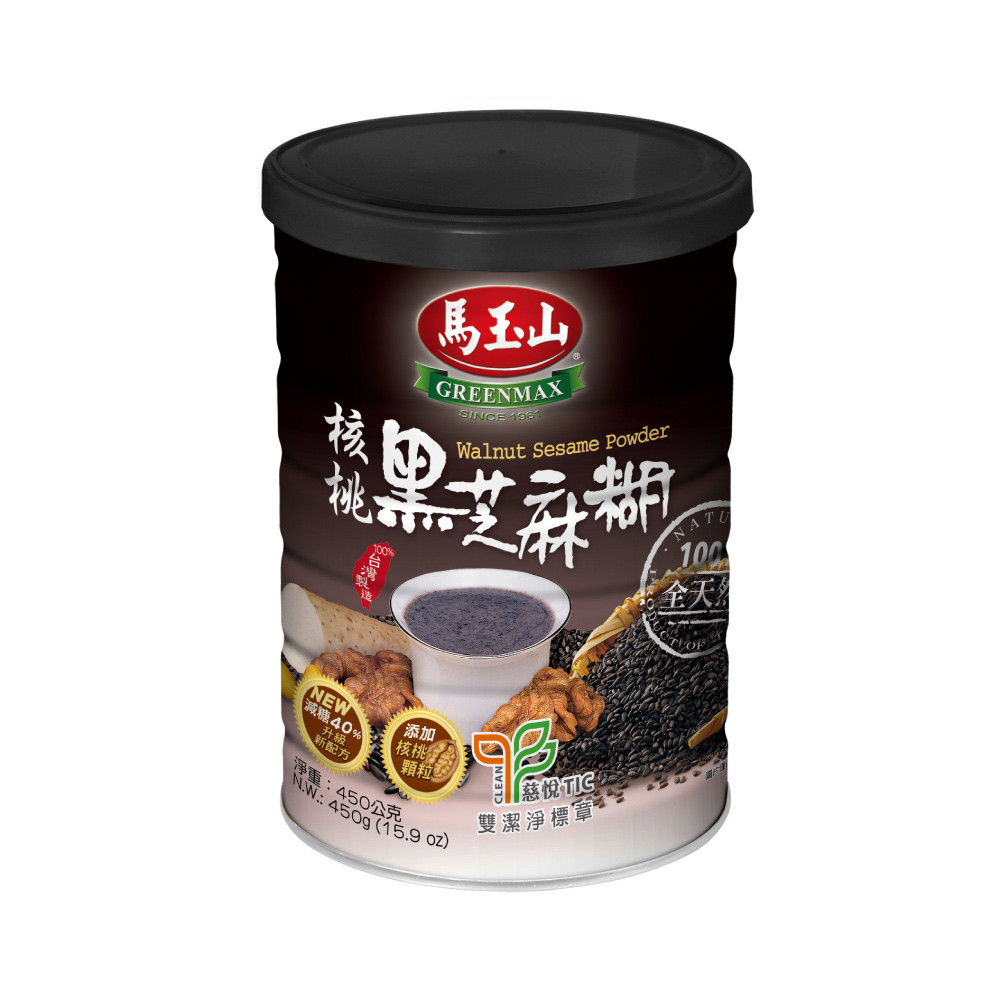 【馬玉山】核桃黑芝麻糊-減糖升級版450g（鐵罐）