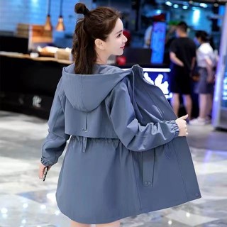 【簡約通懃風格】中長款風衣女2025年春秋季新款韓版寬鬆流行休閒小個子二八月外套