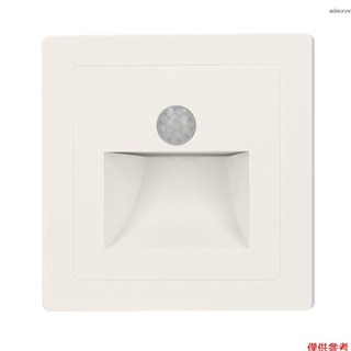 LED人體感應地腳燈 6500K白光感應臺階燈樓梯燈 AC220V 白色 D30J
