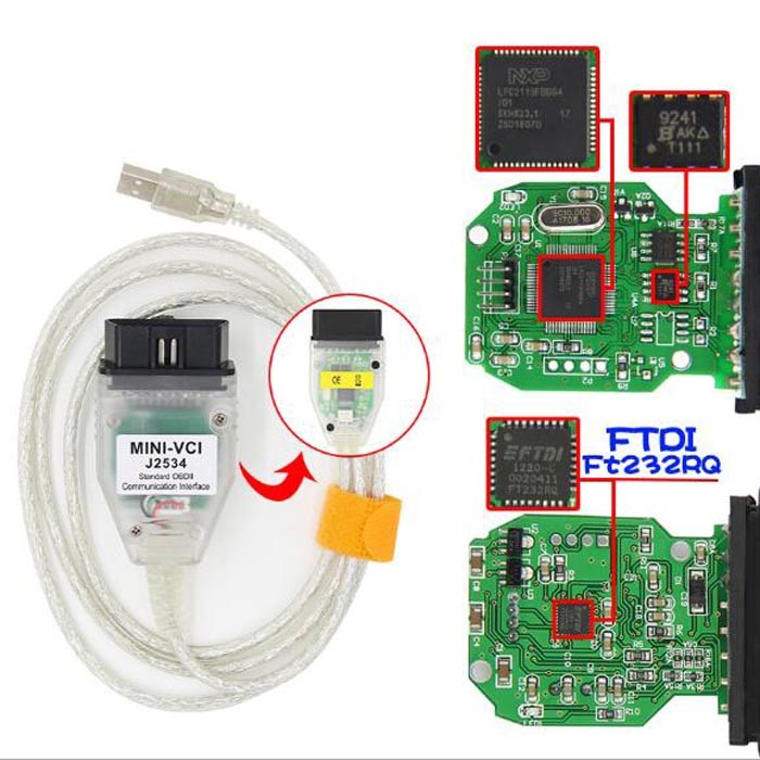 Mini VCI V18.00.008 FT232RQ Techstream J2534適用豐田診斷隱藏