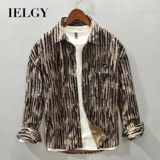 IELGY 夏季新款襯衫男士設計感上衣長袖休閒襯衫