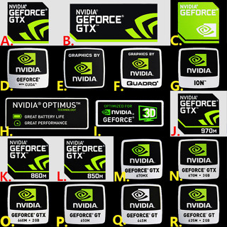 Nvidia GTX GEFORCE 970m 860m QUADRO 貼紙標籤貼花適用於筆記本電腦台式電腦