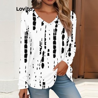 Lovito 女用休閒素色圖案 T恤 LCW02134