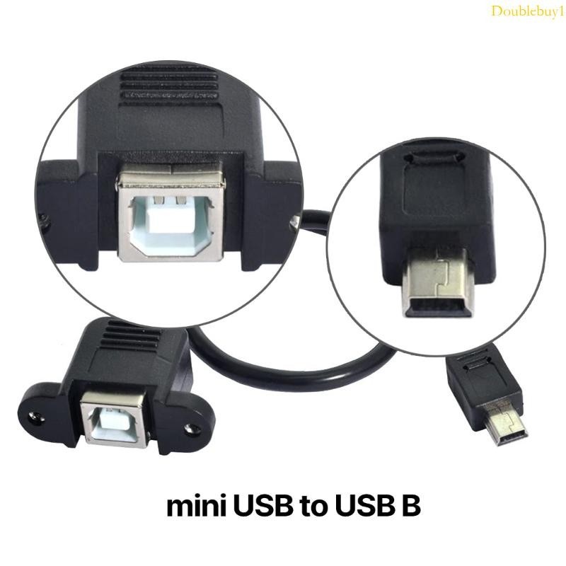 Dou Mini USB 轉 USB B 帶面板安裝螺絲 Mini USB 公頭轉 USB B 母頭延長線延長器數據線用