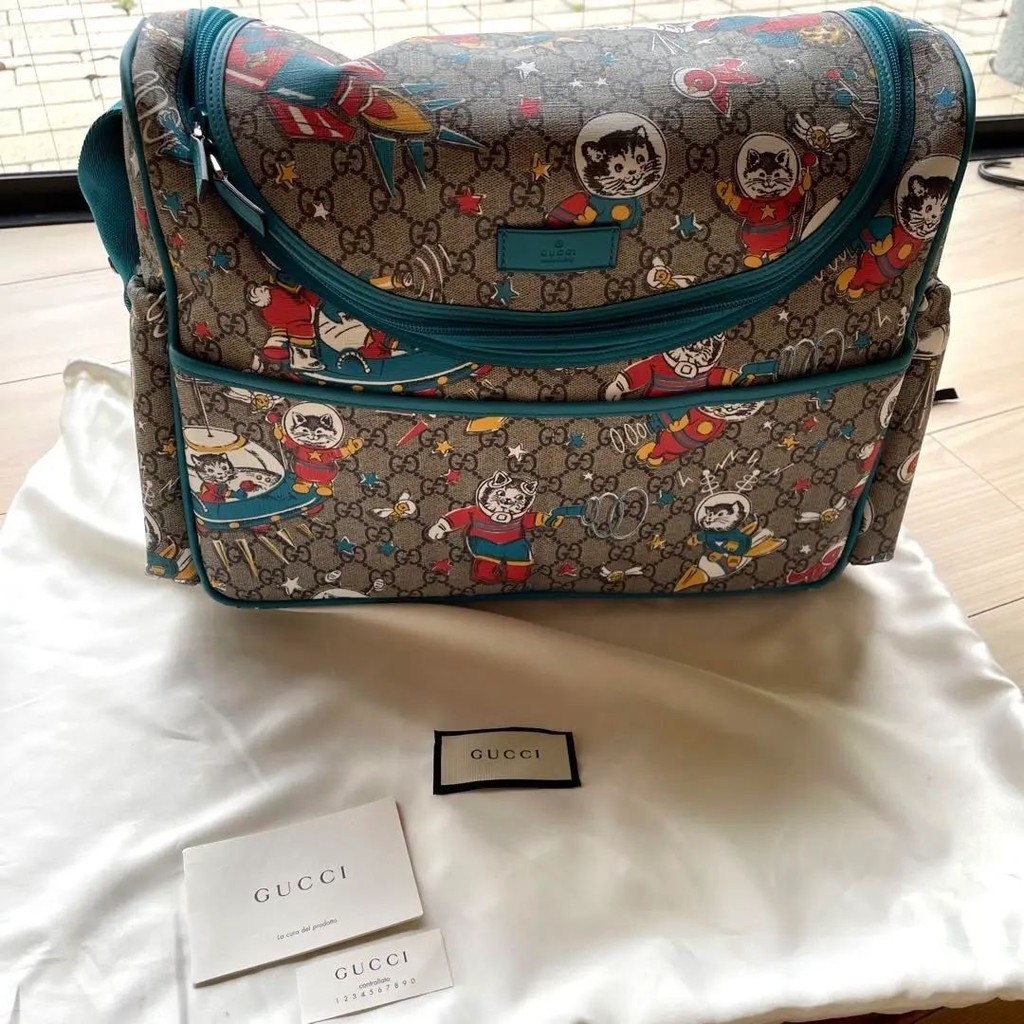 GUCCI 古馳 肩背包 GG Canvas 帆布 雙G Cat mercari 日本直送 二手