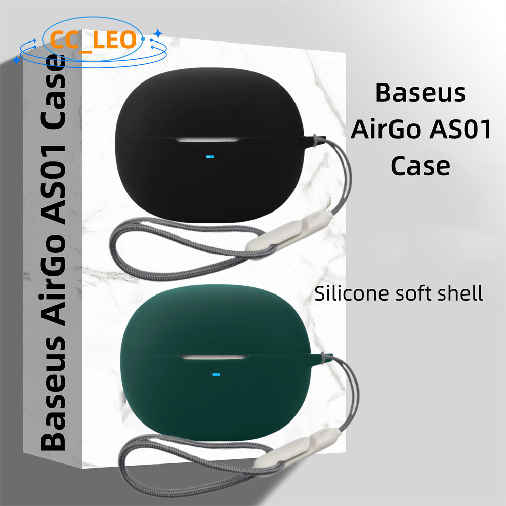 適用於倍思 AirGo AS01 保護套矽膠軟保護套可愛掛繩 Baseus AirGo AS01 防震保護套保護套保護套