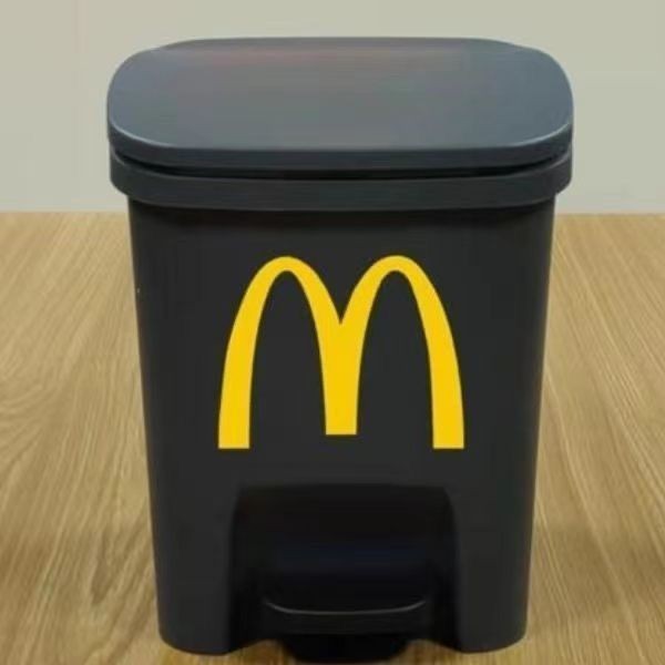 【台灣熱銷】麥當勞家用垃圾桶 創意高顏值大容量廁所腳踏帶蓋 紙簍廚房客廳卧室