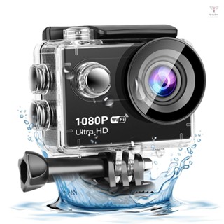 1080p 超高清運動相機,帶 2.0 英寸液晶屏 12MP 30m 防水防抖 120°帶防水外殼適配器的廣角
