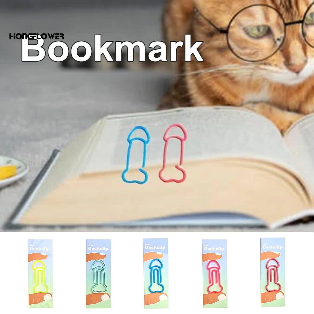Hongflower-stationery 書籤新奇有趣的書夾實用的彩色回形針書籤適合書愛好者閱讀器