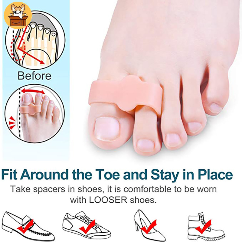 【Am-az】2 件凝膠腳趾分離器擴張器拇趾外翻矯正器拇指手指矯正器足部護理工具腳趾墊片