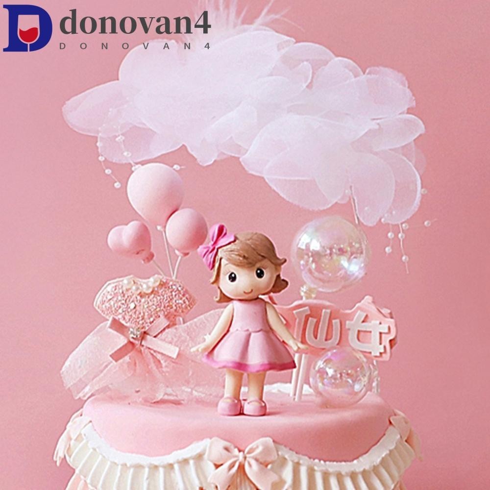 DONOVAN蛋糕蓋快樂愛烤箱生日派對用品兒童禮物小公主小雕像