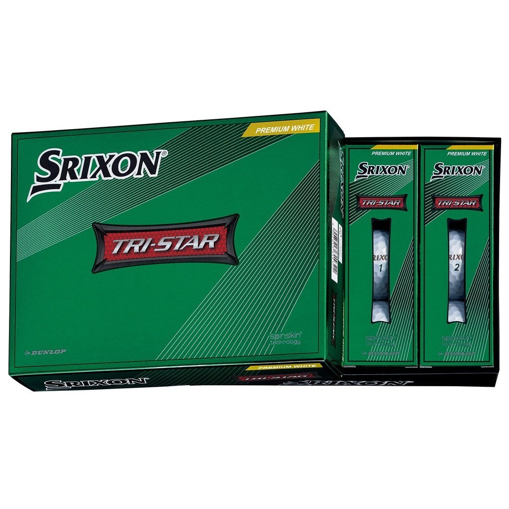 DUNLOP 高爾夫球 SRIXON TRI-STAR 2022 型號 1 打（12 件）優質白色