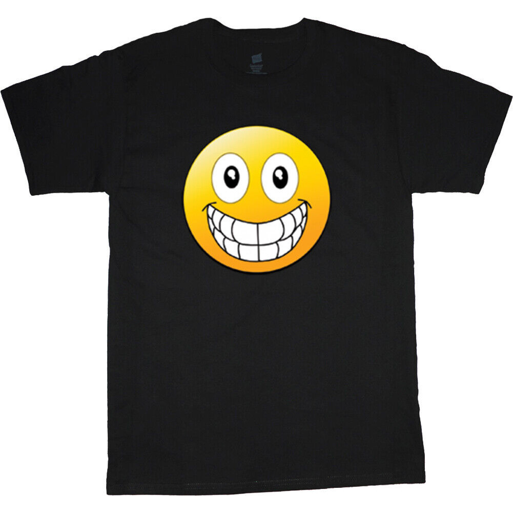 男士又大又高 T 恤搞笑笑臉表情符號男士圖案 T 恤