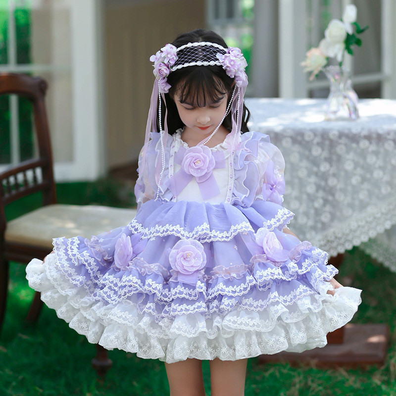 六一兒童節童裝女童短袖蕾絲洋裝蘿莉塔Lolita公主裙