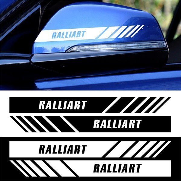 2 件裝三菱 Ralliart 汽車後照鏡反光貼紙運動標誌