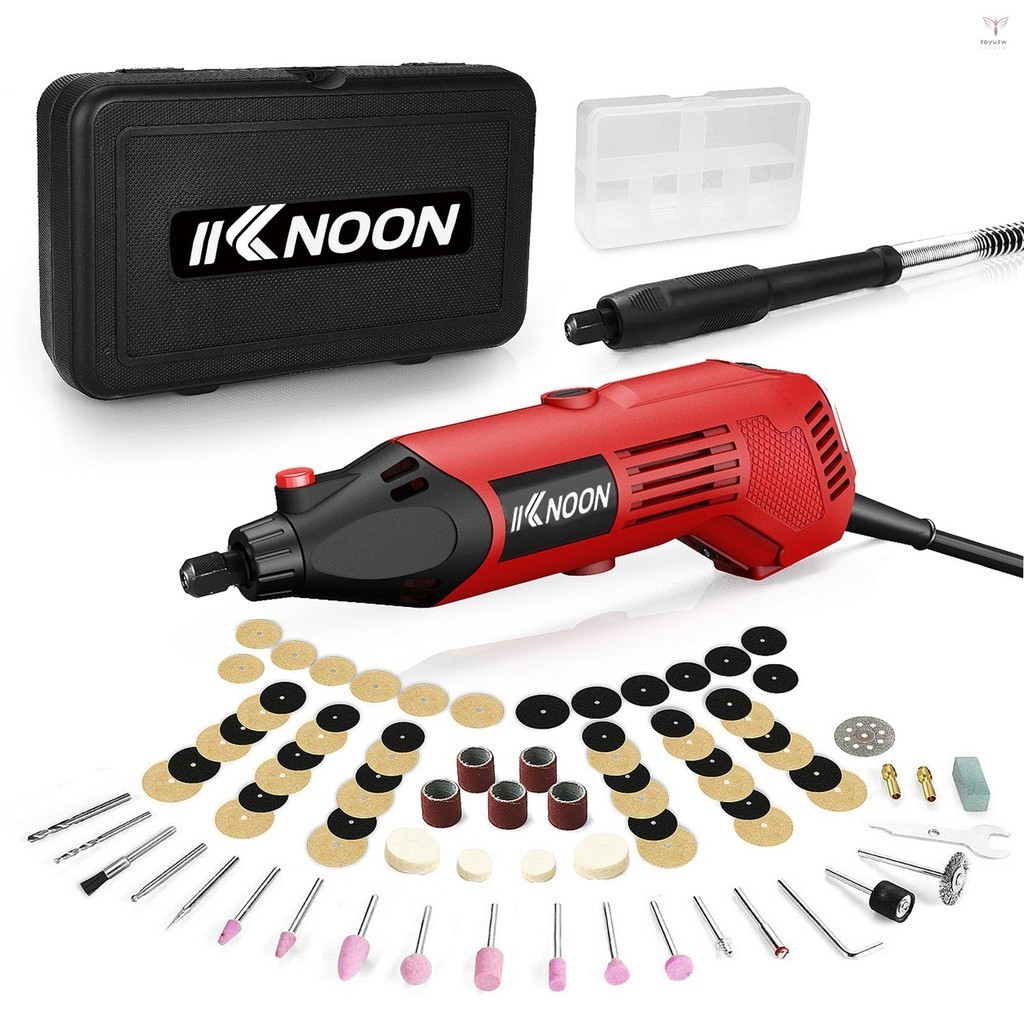 Kknoon AC 旋轉工具套件電動研磨機 6 檔變速 8000-35000RPM 170W 用於拋光雕刻和成型帶手提箱