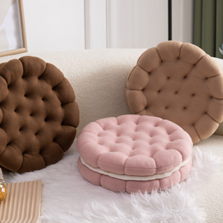 創意可愛沙發靠墊圓形餅乾枕辦公室午睡枕家用落地座墊