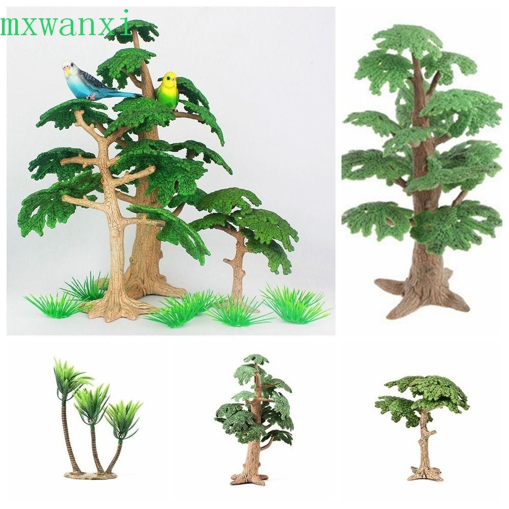 MXWANXI椰子樹,塑料迷你仿真柏樹,自製生動柏樹松樹景觀樹模型家