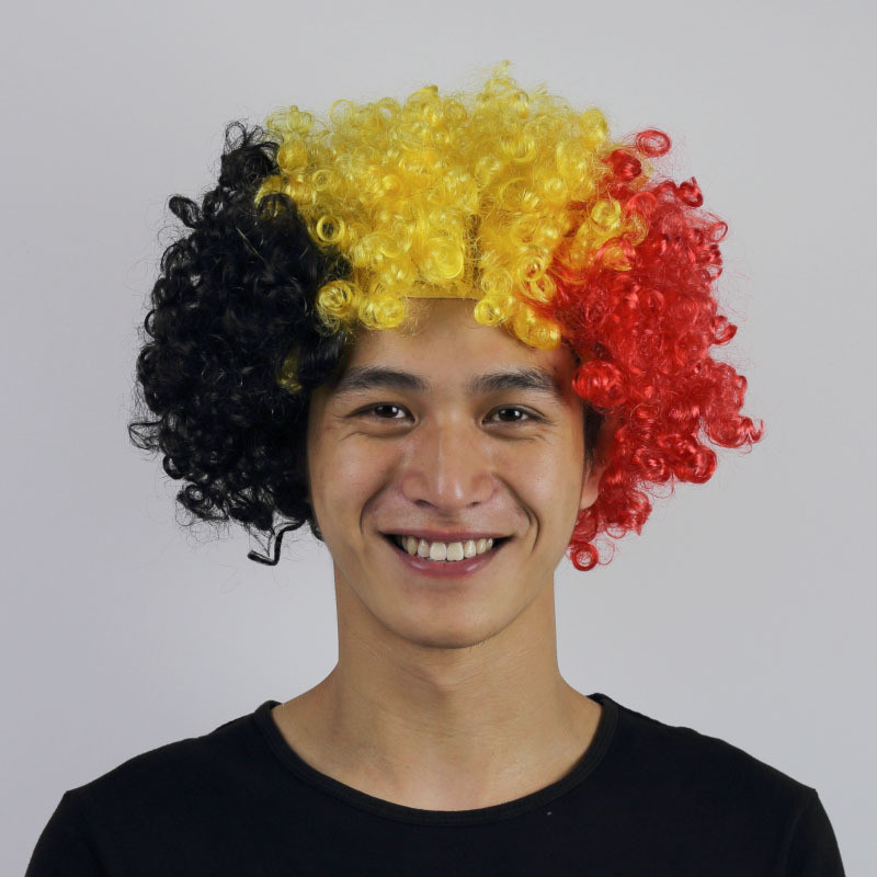 球迷國旗色世界盃聚會節日歐洲盃道具爆炸頭假髮用品頭套狂歡 GHTH