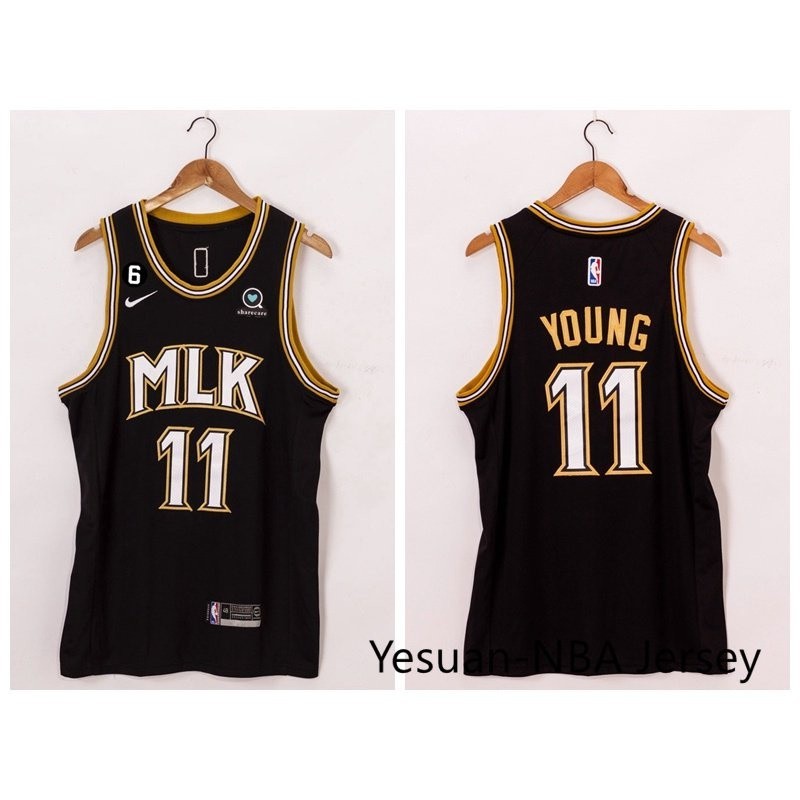 2023年NBA亞特蘭大老鷹隊11號帶來年輕的黑色籃球球衣球衣