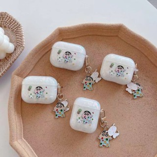 A可愛蠟筆小新 小白矽膠軟耳機套適用於airpods 1/2代蘋果藍芽無線耳機Airpods 三代耳機防摔防丟保護套