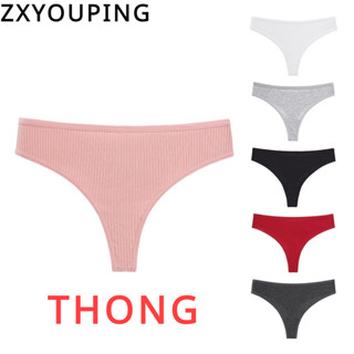 Zxyouping 無縫女式內褲棉丁字褲性感內褲健身運動低腰棉 T 背
