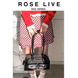 ROSE LIVE2024新款許允真同款小眾百搭波士頓保齡球包腋下單肩包