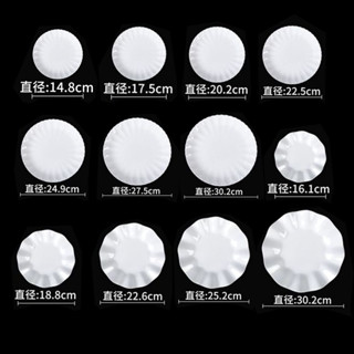 【樂購百貨】密胺碟子塑膠防摔圓盤商用盤花邊碟菜盤餐廳飯店餐具仿瓷冷盤盤子 密胺盤 白色菜盤 美耐皿盤