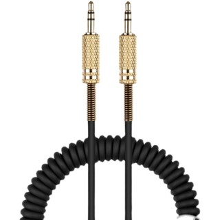 適用於MARSHALL馬歇爾音頻線藍牙音箱3.5mmAUX音頻線藍牙音響耳機專業彈簧雙頭連接線可伸縮公對公插頭配件