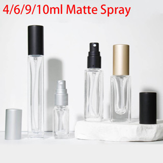 4ml 6ml 10ml 方形透明玻璃香水噴霧瓶可再填充迷你樣品帶啞光蓋