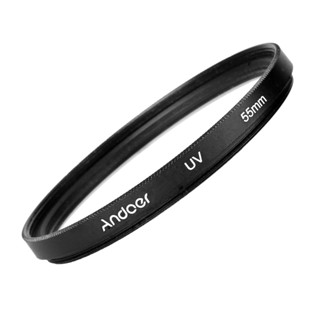 Uv 鏡頭 Andoer 55mm UV 紫外線濾鏡鏡頭保護膜適用於佳能數碼單反相機 Came-228