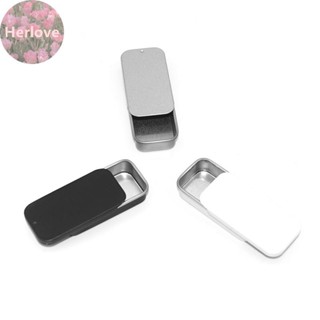 Herlove 金屬長方形空迷你錫盒馬口鐵推糖果藥盒收納盒 TW