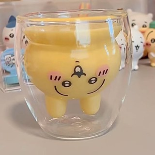 現貨【聯名周邊】烏薩奇玻璃杯 雙層杯子 可愛卡通 創意 chikawa周邊 立體咖啡杯 馬克杯