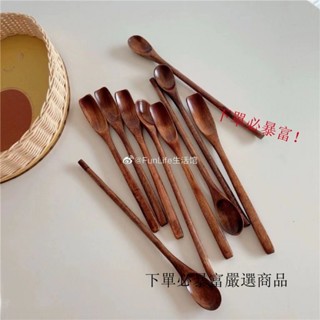 現💯貨 ins水果茶衝咖啡勺日式原木攪拌棒精緻長柄簡約複古韓式調蜂蜜棍