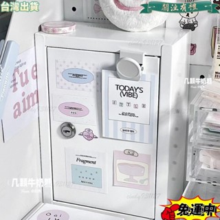 臺灣發貨 多巴胺卡通收納箱ins風高顏值桌麵帶鎖小箱子 防盜宿捨塑膠收納盒 迷你新款安全保險箱儲蓄罐 金屬錢箱錢盒宿捨