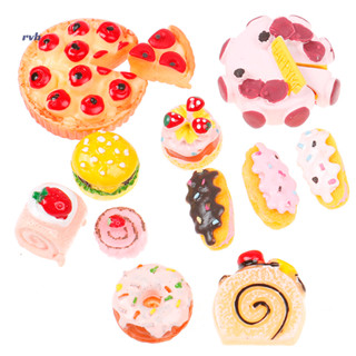 華麗 10 件娃娃屋微型甜點食品草莓麵包生日蛋糕遊戲食品全新