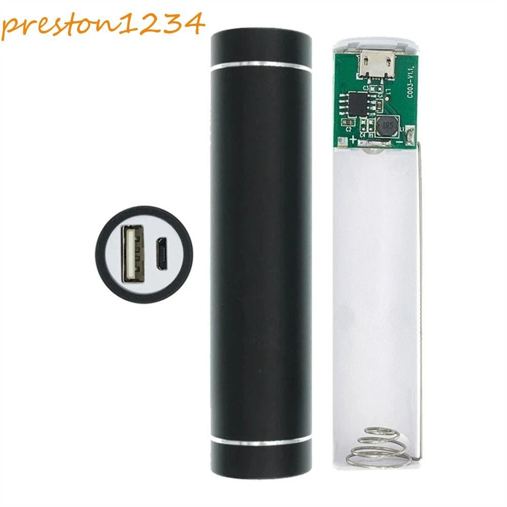 PRESTON電池盒電話便攜式自由焊接金屬18650電池5V1A動力銀行儲存箱