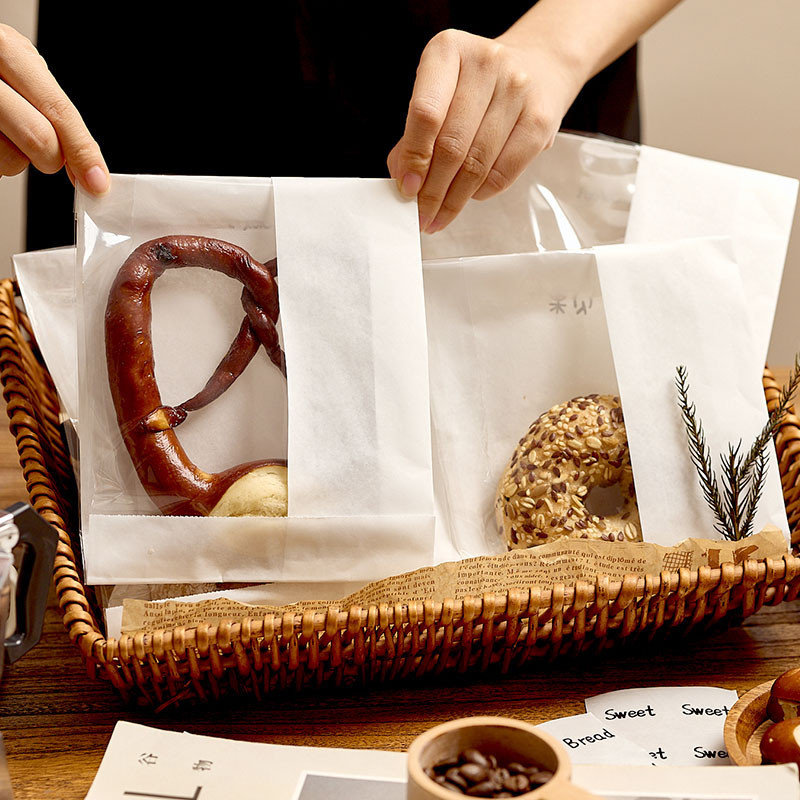 【現貨】【麵包袋】吐司 包裝袋 鹼水 麵包袋 早餐 打包袋 貝果 麵包 包裝 貼紙 自封袋