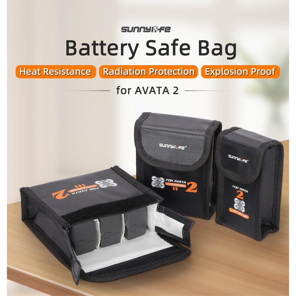 Sunnylife DJI Avata 2 電池防爆袋 機身鋰電安全收納包 阻燃保護袋配件