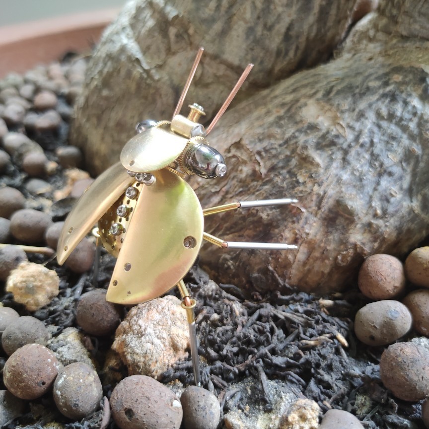 【手工製作】純蒸汽朋克機械昆蟲擺件甲殼蟲全金屬工藝品模型個性禮品@創意藝術品