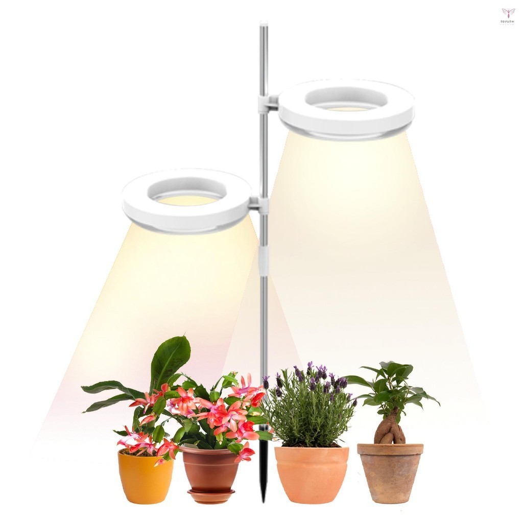 室內小型植物燈全光譜 LED 植物燈桌面迷你植物燈高度可調節植物燈帶 IPL 和陽光單雙燈座