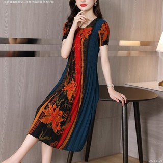 褶皺洋裝女新款中國風寬鬆大尺碼洋裝女裝-2024-04-25