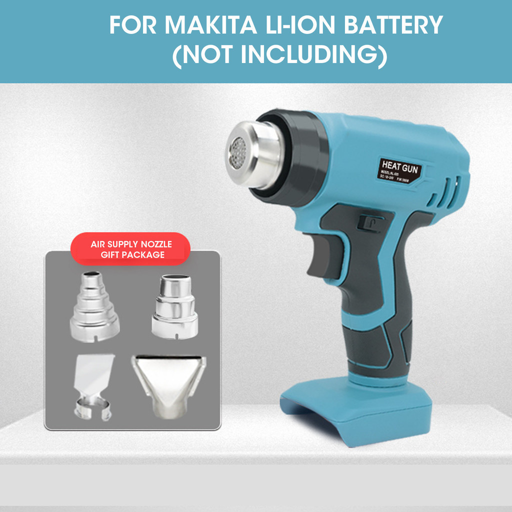 牧田 Kl 無繩電熱槍便攜式熱風槍帶 4 個噴嘴,適用於 Makita Decker 18V-24V 鋰離子電池