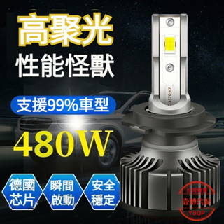 高亮聚光 汽車LED大燈 480W 遠近光 H4 H7 9012 H11 9005 H1 前照大燈 車用燈泡 LED大燈