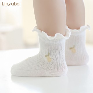 嬰兒襪子 夏季薄款網眼 精梳棉碎花超薄童襪