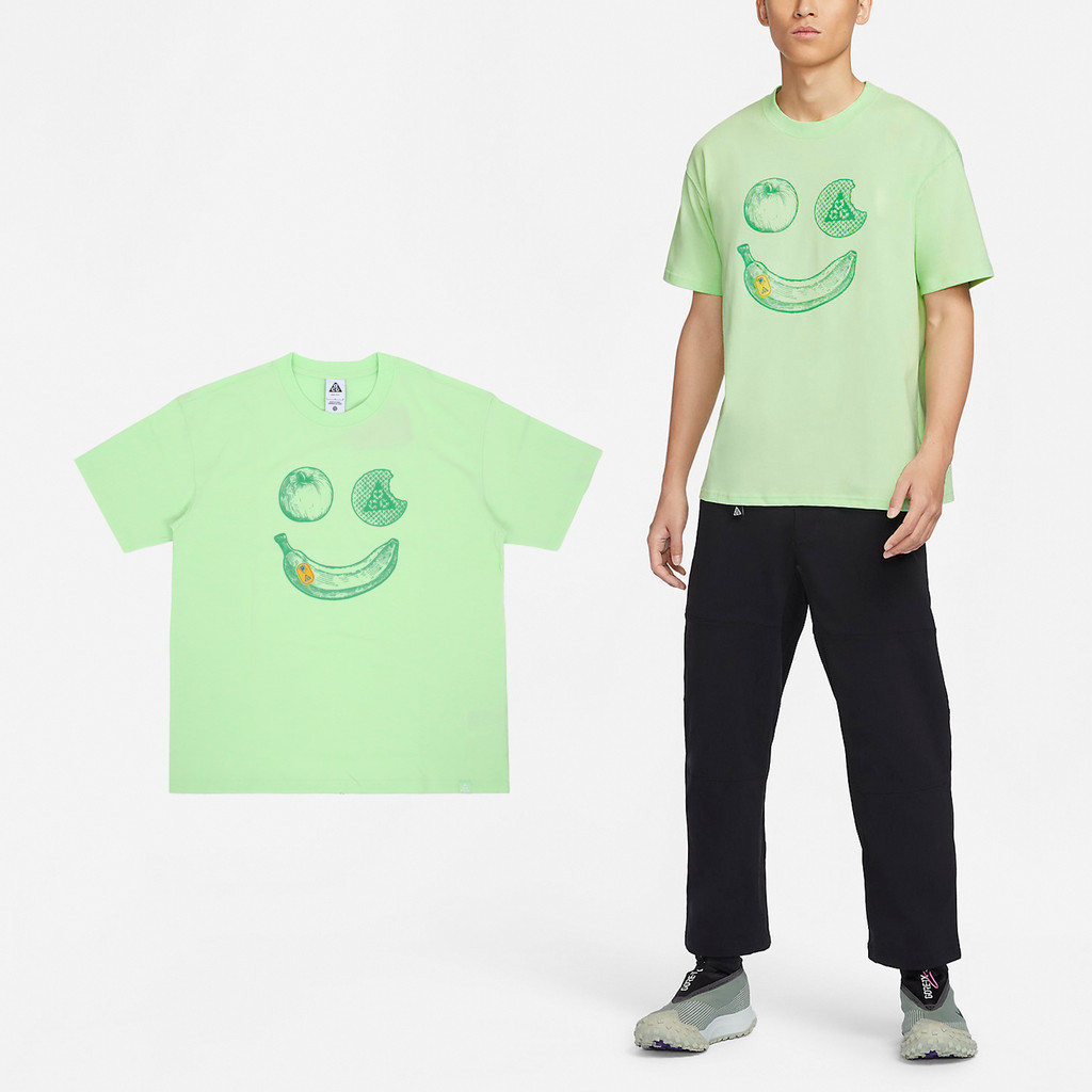 Nike 短袖 ACG 男款 綠 短T 寬鬆 重磅 水果 笑臉 [ACS] FZ7206-376