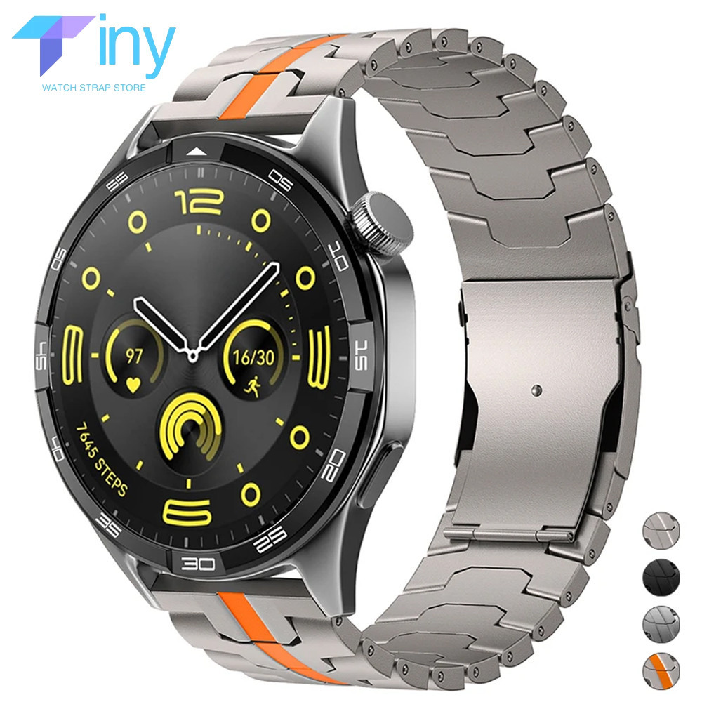 SAMSUNG 22 毫米鈦錶帶適用於三星 Galaxy Watch 3 Gear S3 不銹鋼錶帶金屬手鍊適用於華為
